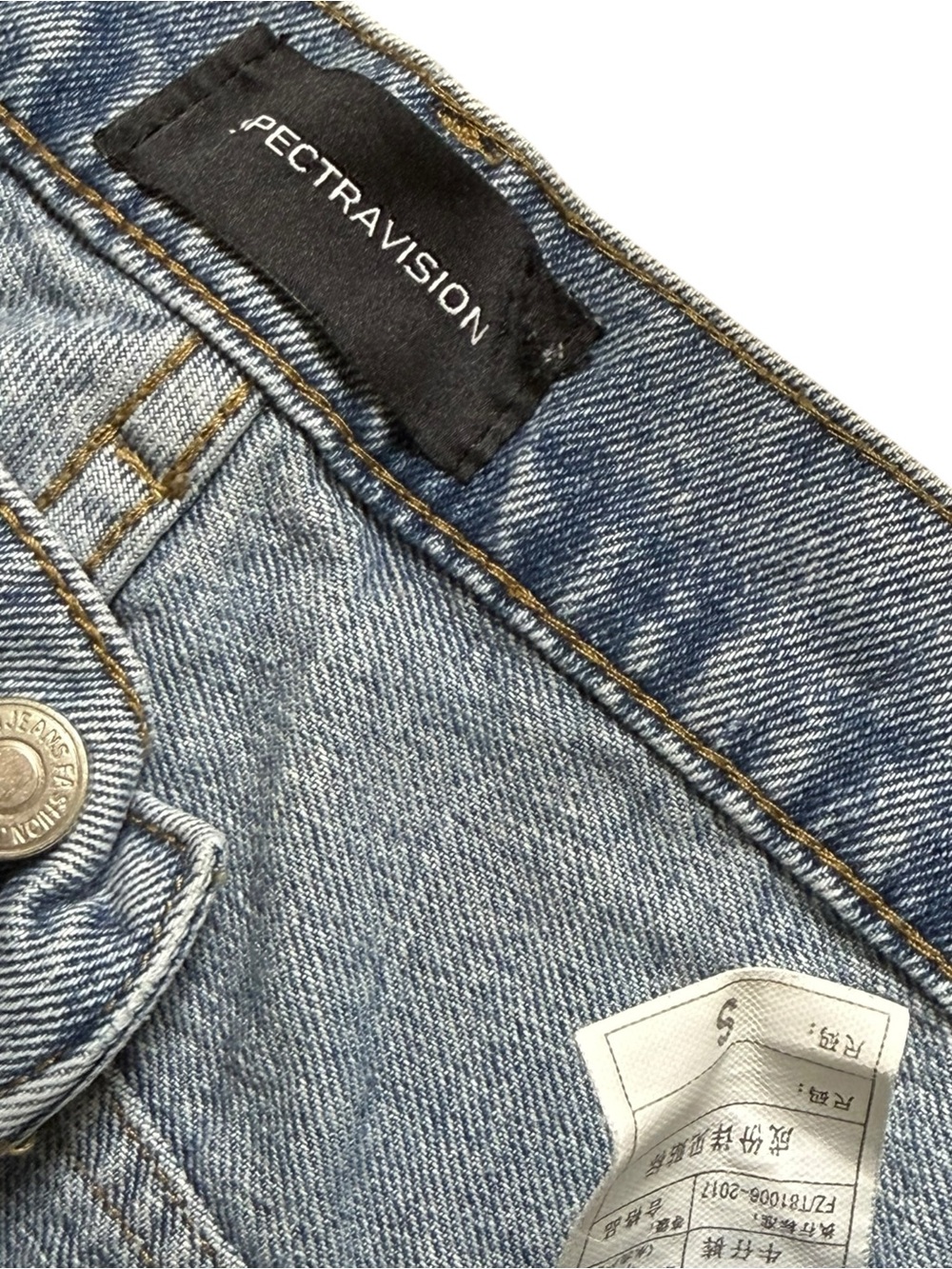Reverse Worn Wide Leg Denim Jeans - Y2K Baggy Skate Pants with Inverted Pockets - Picture 7 of 7